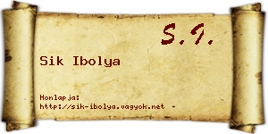 Sik Ibolya névjegykártya